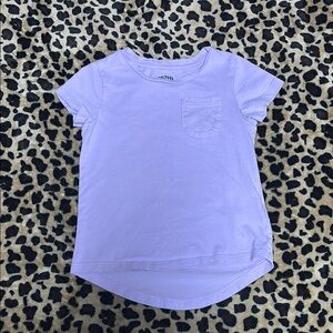 Vibrant Purple Short Sleeve Tee with Curved Hem